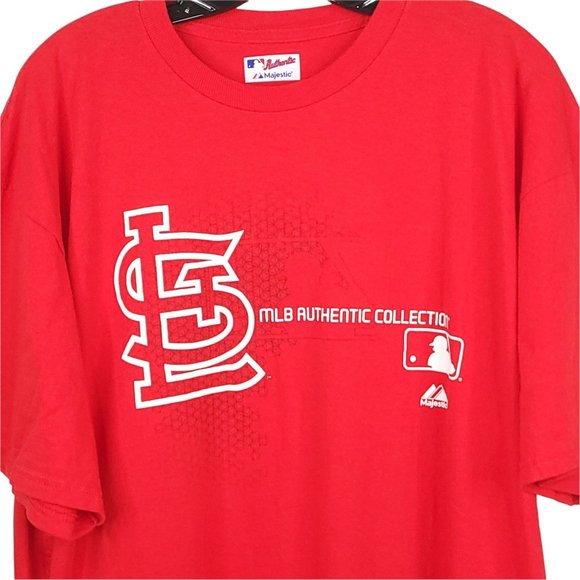 Majestic St Louis Cardinals T Shirt Size 2XL MLB Authentic Collection Red White - Picture 2 of 7